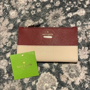 Kate Spade Burgundy and Beige Wallet